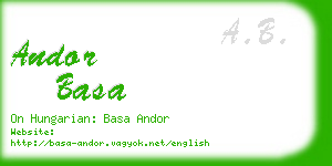 andor basa business card